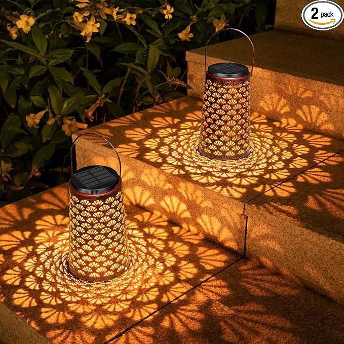 Shell Solar Lanterns Outdoor Waterproof Hanging Solar Lights ,Warm and Cool Light for Garden Porch Path Deck and Balcony Decoration, LED Lanterns as Gifts for Women and Children by GreenHaven Gardens