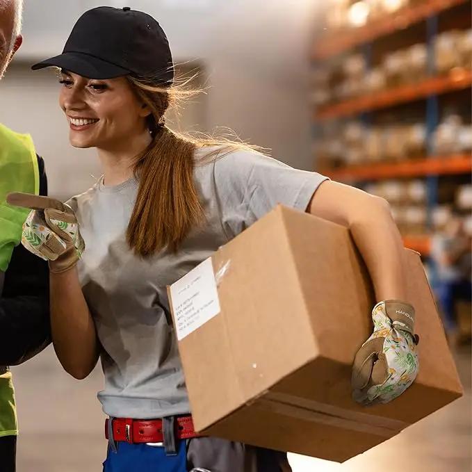 HLDD HANDLANDY Work Gloves for Women and Ladies, Leather Gardening Gloves Flexible Mechanic Working Gloves by GreenHaven Gardens