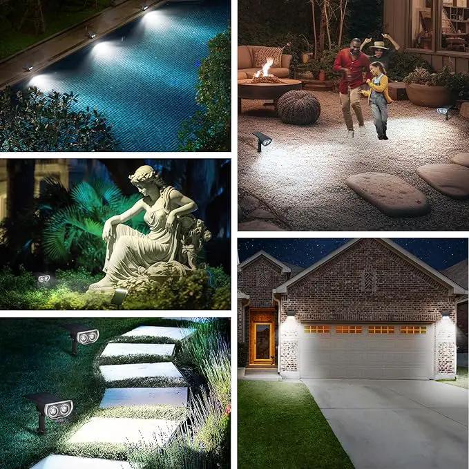 Linkind StarRayS 12 LEDs Landscape Solar Spotlights, Solar Powered Dusk-to-Dawn Outdoor Garden Lights, 350LM 3000K Warm White, IP67 Waterproof for Garden Yard Patio Driveway Porch, 2-Pack by GreenHaven Gardens