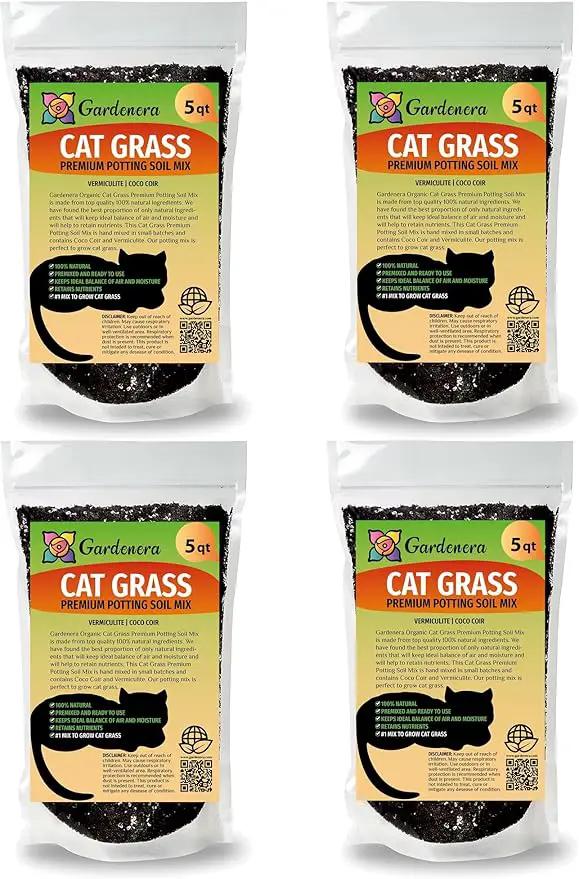 Organic Cat Grass Mix - Grow Nourishing Grass for Your Cat's Delight - 20 QUARTS by GreenHaven Gardens