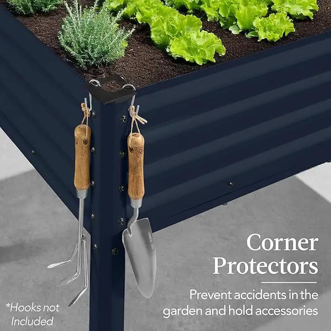 Best Choice Products 48x24x30in Galvanized Raised Garden Bed, Metal Elevated Planter Box, Vegetable Garden for Backyard, Patio, Balcony - Navy Blue by GreenHaven Gardens
