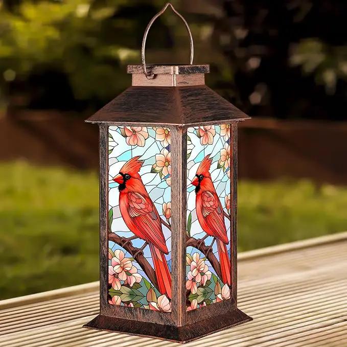Solar Lantern Outdoor Waterproof Cardinal Garden Decor Birthday Gifts for Women Mom and Grandma Solar LED Plastic Decorative Hanging Light for Yard(Cardinal) by GreenHaven Gardens
