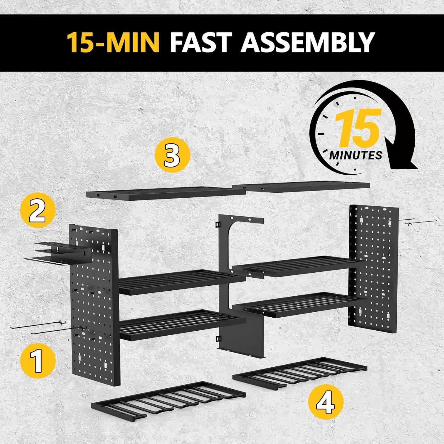 Large Power Tool Organizer Wall Mount, 4 Layer Garage Storage Cordless Tool Organizer with 8 Drills Holder, Heavy Duty Premium Metal Load 400 lbs, Ideal Garage Organization Gifts for Men by GreenHaven Gardens