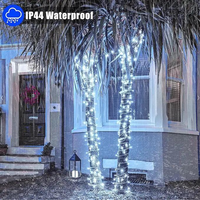 99ft 300 LED String Lights Indoor - White Christmas Lights Outdoor Waterproof Clear Wire, 8 Modes Connectable Twinkle Fairy String Lights Plug in for Outside Room Bedroom Party Wedding Decorations by GreenHaven Gardens