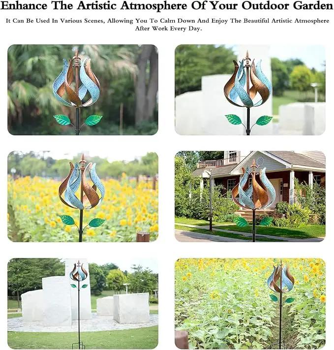 Wind Spinners for Yard and Garden, Wind Spinners Outdoor Metal Large 360 Degrees, Birthday Gifts for Women Family Outdoor Decor(Tulip 75'' x 14'') by GreenHaven Gardens