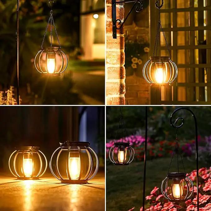 KOOPER Solar Lanterns Outdoor Lights, Upgraded Metal Solar Lantern, Brighter Hanging Solar Lights Outdoor Waterproof, Auto On/Off Solar Light for Yard Garden Patio Pathway Decor 2 Pack by GreenHaven Gardens