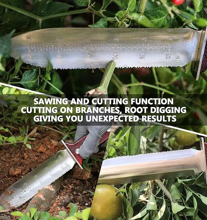 Gardening Hori Hori Garden Knife - Gardening Knife,Soil Knife, Serrated Side Weeding Knife,Digging Knife,Garden Knives With Sheath,Full Tang Hori Hori Knife by GreenHaven Gardens