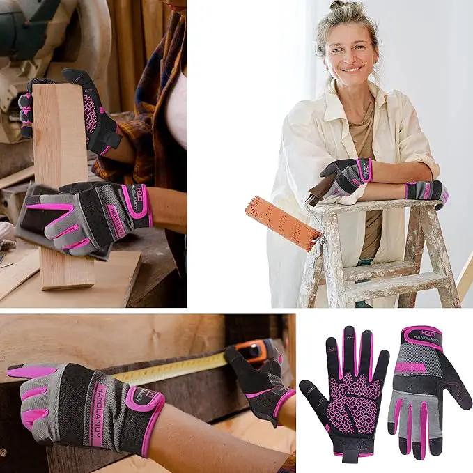 HANDLANDY Women Safety Work Gloves Utility Touch Screen Working Grip Glove for Yardwork Gardening Breathable Mechanic Gloves by GreenHaven Gardens