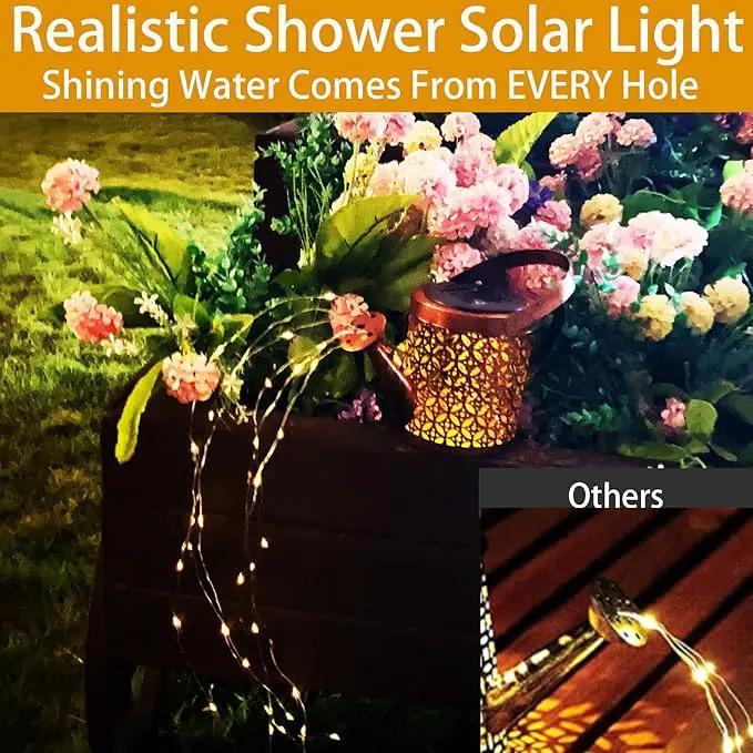 Solar Lanterns Outdoor Waterproof,Metal Watering Can Garden Decor,Hanging Solar Path Lights Yard Art,Outside Patio Decorations Gardening Birthday Gifts for Mom Grandma Women,with Hook,Large by GreenHaven Gardens