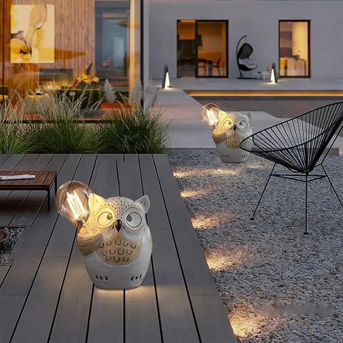 pearlstar Owl Garden Outdoor Statue, Solar Figurines Bulb LED Lights, Outdoor Garden Lawn Decorations for Porch Patio Yard Lawn, Unique Gifts for Friends and Family by GreenHaven Gardens