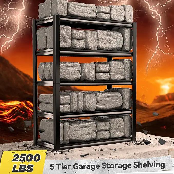 REIBII Garage Shelving Heavy Duty Garage Storage Shelves, Extra Large Adjustable Storage Rack with 5 Tier Metal Shelving Unit, 2500LBS Loads Heavy Duty Shelf, Easy Assembly, 2 Pack by GreenHaven Gardens