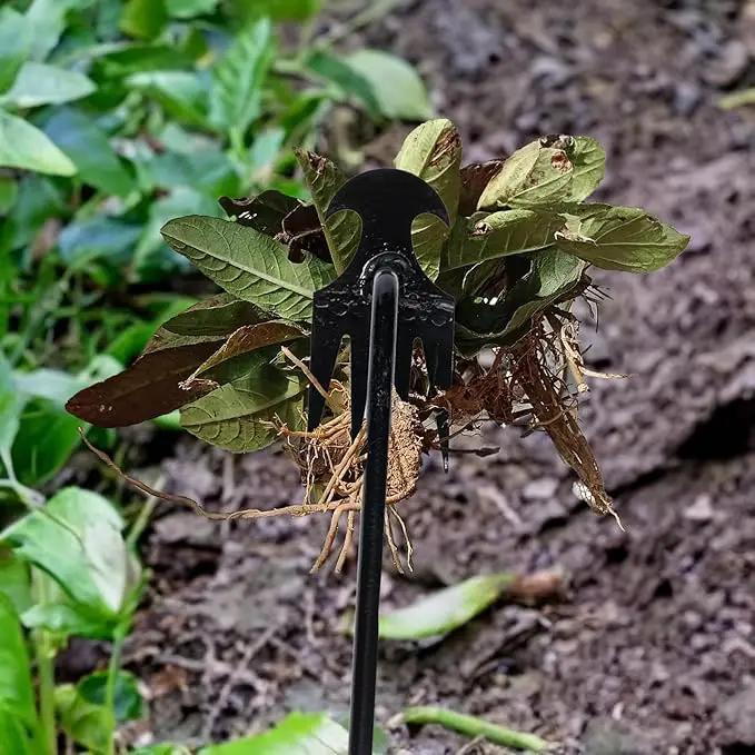 Weed Puller Tool Garden Weed Pulling Tool, Portable Garden Weeder Tool Uprooting Weeding Tool, 4 Teeth Manganese Steel Forged Hand Weeder for Vegetable Gardening Backyard Farm Planting & Weeding by GreenHaven Gardens