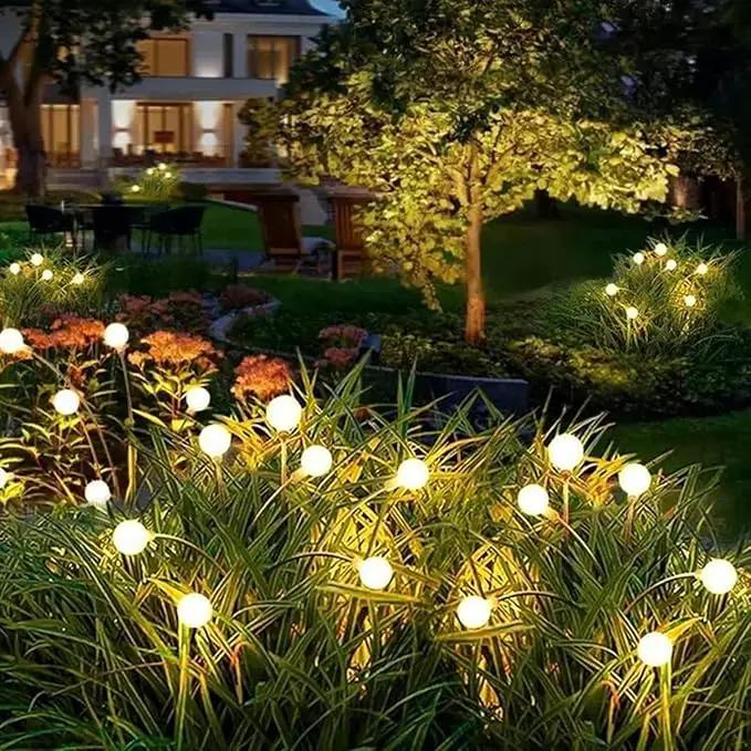 Aogist Solar Garden Lights Outdoor Waterproof,6 Packs 60 LED,Sway by Wind, Yard Patio Pathway Decoration, High Flexibility Iron Wire & Heavy Bulb Base,Warm White by GreenHaven Gardens