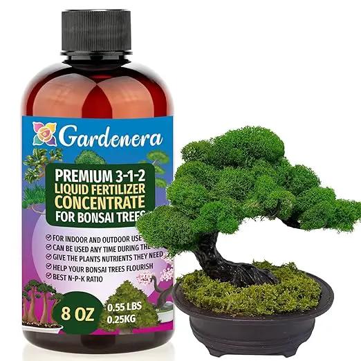 Premium Liquid Bonsai Plant Fertilizer - 3-1-2 Concentrate for Indoor Plants and Flowers by Gardenera | Organic Plant Food for Bonsai - 8oz by GreenHaven Gardens