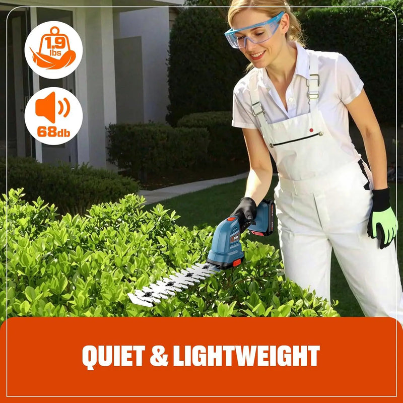 Senix X2 20 Volt Max* 2-in-1 Cordless Hedge Trimmer and Grass Shear with Interchangeable 4-Inch and 8-Inch Blades, Includes 2.0 Ah Battery and Charger (GSX2-M) by GreenHaven Gardens