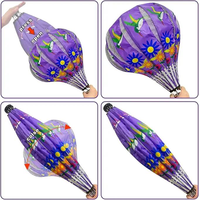 2 PCS Gaint Hot Air Balloon Wind Spinners 59 inch Garden Wind Spinner Large Hummingbird Ladybug Spinners Hanging Wind Socks Twisted Whirlygig Windmill for Yard Garden Lawn Outdoor Decorations by GreenHaven Gardens