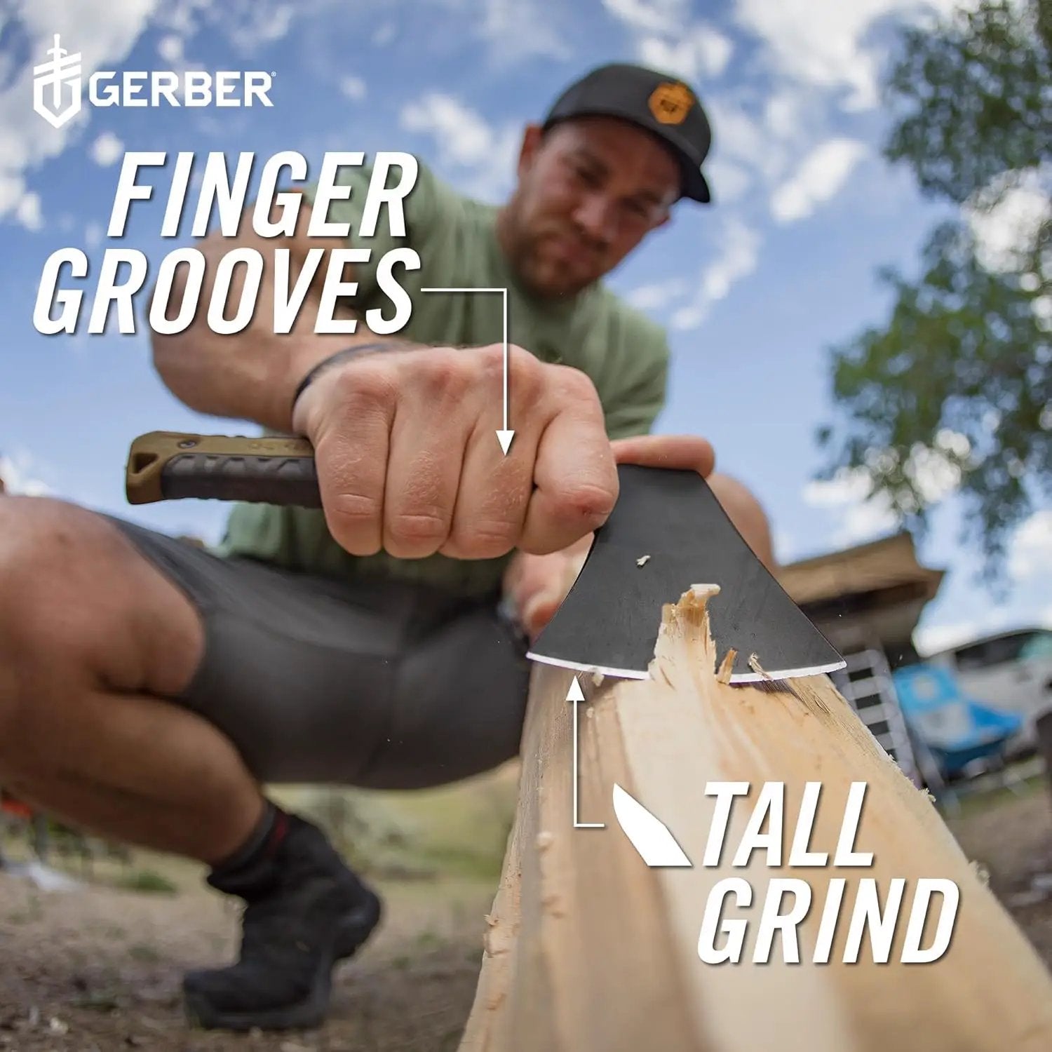 Gerber Gear Pack Hatchet - 3.5" Steel Blade Axe with Full Tang - Survival, Bushcraft and Camping Gear - with Mountable Nylon Sheath by GreenHaven Gardens