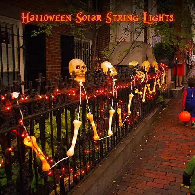 Orange Halloween Lights, 2 Pack Each 75.5Ft 200 LED Orange String Lights Outdoor, 8 Modes Solar Orange Lights for Thanksgiving Yard Tree Fall Christmas Halloween Decoration by GreenHaven Gardens