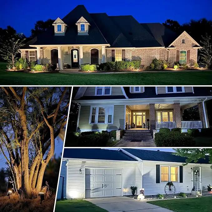 Solar Spotlights - 63LED Outdoor Solar Lights, 3 Pack, IP65 Waterproof, Warm Light by GreenHaven Gardens