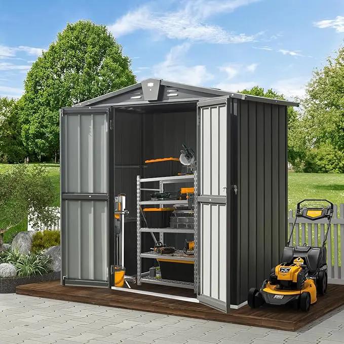 Domi Outdoor Storage Shed 5'x3, Metal Waterproof Tool Shed Utility Storage House with Double Lockable Doors & Air Vent for Garden Backyard Patio Lawn by GreenHaven Gardens