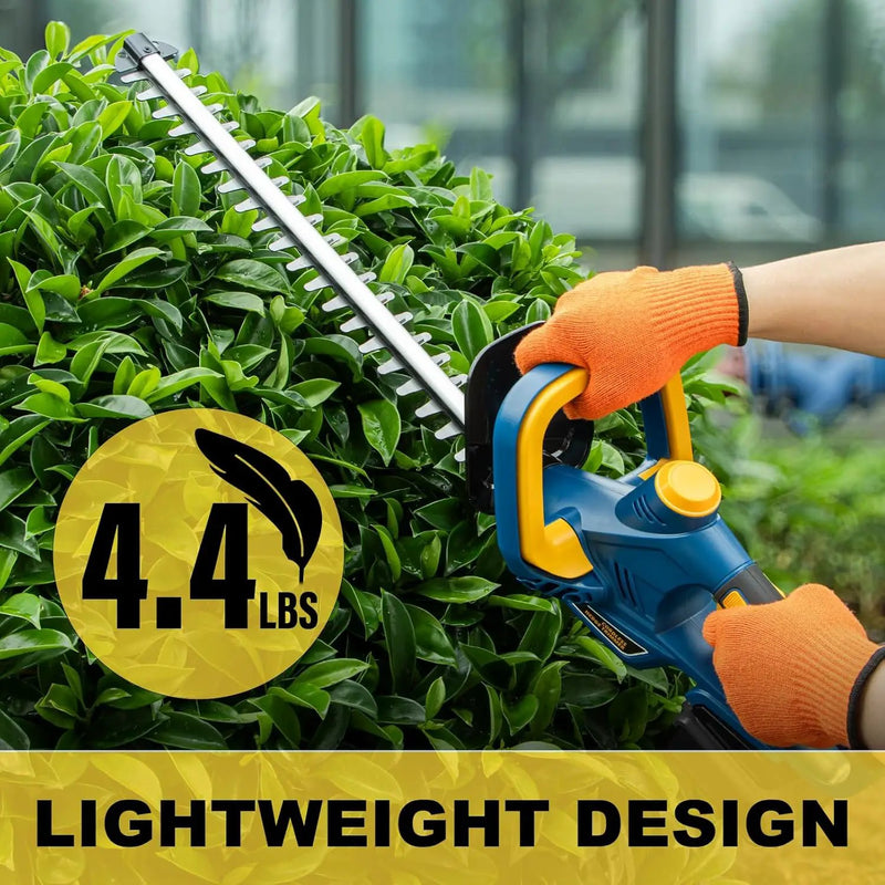 Hedge Trimmer for Dewalt 20V Battery, Cordless Hedge Trimmer with 22'' Dual-Action Blade, 1600RPM, 3/5'' Cutting Width, Rotating Handle & Dual Switch Design (Battery Not Included) (Navy Blue) by GreenHaven Gardens