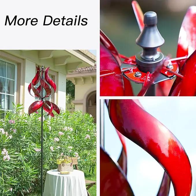 Yard Garden Wind Spinners - Large Outdoor Metal Wind Spinners with Stake, Yard Art Lawn Garden Decor (19" W x 87" H) by GreenHaven Gardens