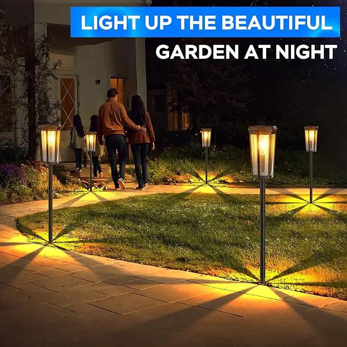 Solar Pathway Lights Outdoor, 6 Pack Garden Lighting, P65 Waterproof Solar Lights for Walkway, Driveway, Patio, Landscape- (Warm Light) by GreenHaven Gardens