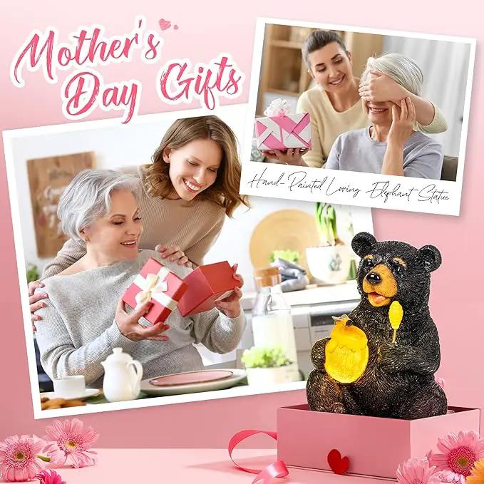 GIGALUMI Solar Garden Statues Outdoor Gifts for Women, Mom, Grandma, Cute Bear Figurine Christmas Housewarming Birthday Gifts, Garden Statues Decoration for Outside Yard, Patio, Balcony, Lawn, Pond by GreenHaven Gardens