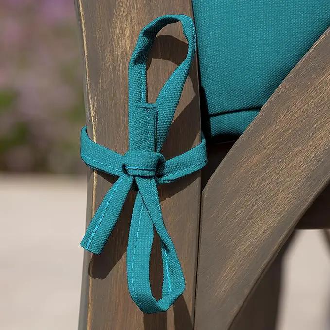 Arden Selections Outdoor Wicker Chair Cushion, 20 x 18, Rain-Proof, Fade Resistant 21 x 21, Lake Blue Leala (Pack of 4) by GreenHaven Gardens