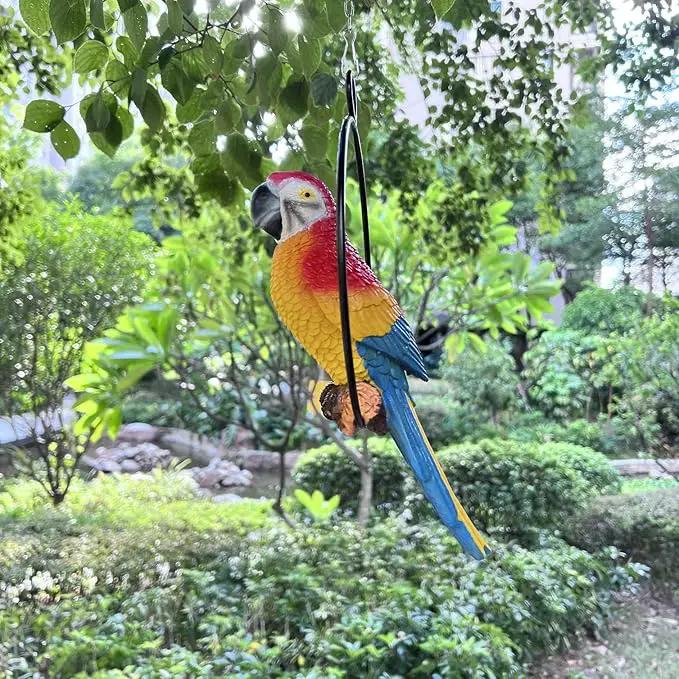 Lifelike Parrot Garden Statues Hanging Decor Ornaments Figurines Sculpture for Patio Lawn Yard, Blue Tail (Blue Tail) by GreenHaven Gardens