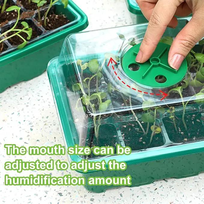 5 Packs Seed Starter Tray, 60 Cells Seed Starter Kit with Humidity Dome Seed Starting Trays Plant Starter Kit and Base Mini Greenhouse Germination Kit for Seeds Growing Starting by GreenHaven Gardens