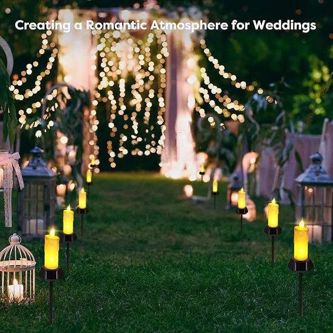 BlcTec Solar Candles Outdoor Waterproof, Flickering Candles with IP65 High Rating Waterproof, Suitable for Outdoor Lawn, Yard, Pathway, Wedding, Camping, Holiday Decorations, 2 PCS by GreenHaven Gardens