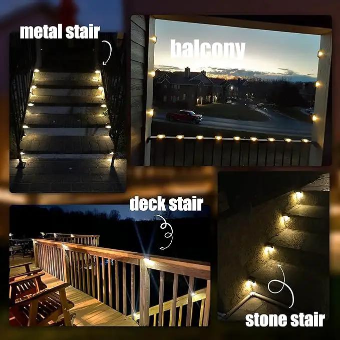 SOLPEX Solar Deck Lights Outdoor 16 Pack, Solar Step Lights Waterproof Led Solar lights for Outdoor Stairs, Step , Fence, Yard, Patio, and Pathway(Warm White) by GreenHaven Gardens