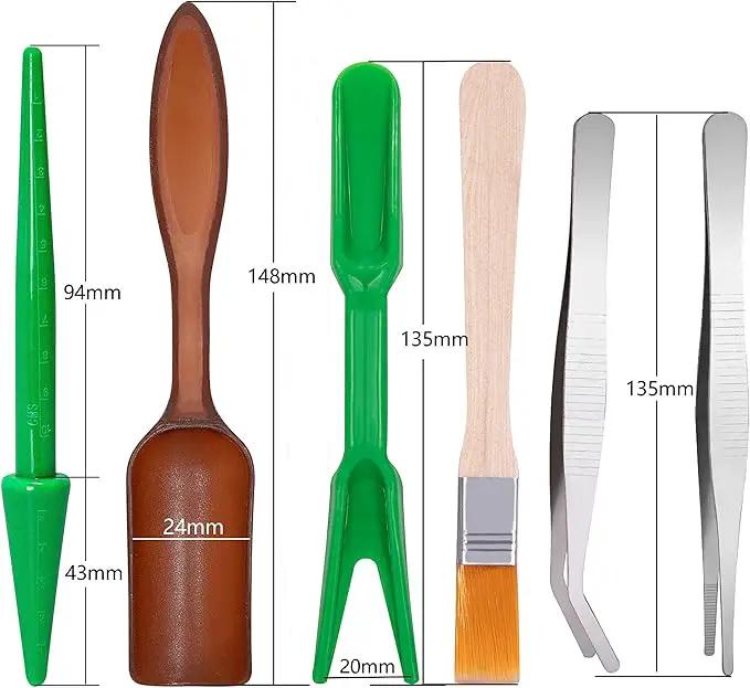 Ginsco 7pcs Succulent Transplanting Miniature Fairy Garden Planting Gardening Hand Tools Set by GreenHaven Gardens