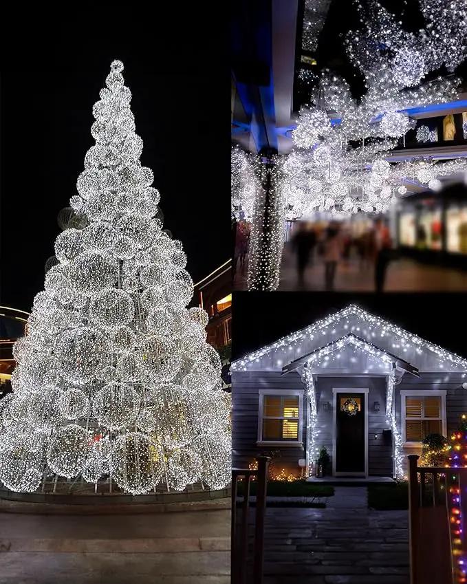 Twinkle Star 4 Pack Outdoor Solar String Lights, Total 160FT 480 LED Solar Powered Fairy Lights with 8 Modes, Christmas Trees Light for Patio Garden Party Backyard Wedding Decor, White by GreenHaven Gardens
