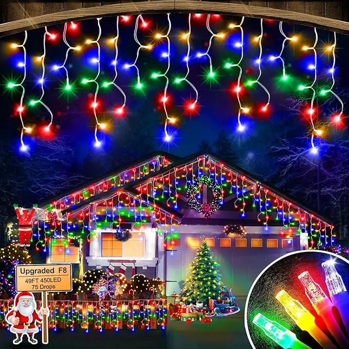 49FT 450LED F8 Upgraded Christmas Lights Decorations - 8 Modes Waterproof Outdoor Fairy String Lights With Memory and Timer - Plug-in for Holiday, Party, Wedding, Home, Roof by GreenHaven Gardens