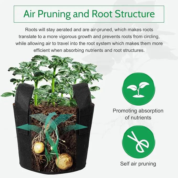 JERIA 12-Pack 20 Gallon, Vegetable/Flower/Plant Grow Bags, Aeration Fabric Pots with Handles (Black), Come with 12 Pcs Plant Labels by GreenHaven Gardens