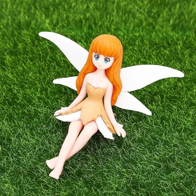 ONEST 8 Pieces Miniature Fairy Garden Accessories Small Fairy Figurines Hand Painted Fairy Figures Girl Fly Wing Figurines for Car Decor Fairy Garden Flower Pot Birthday Cake Topper by GreenHaven Gardens