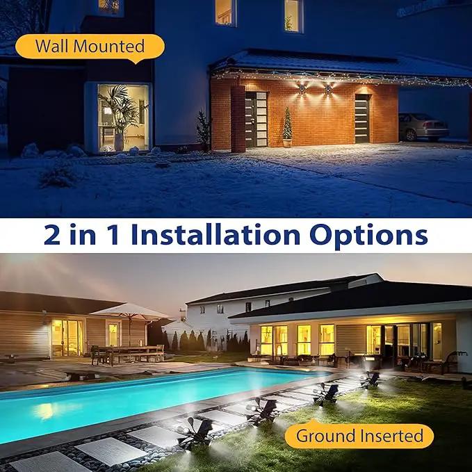 Solar Lights Outdoor Waterproof IP68, 360° Adjustable 4 Modes Solar Powered Spot Lights for Yard Garden Landscape, Bright Led Flood Lightings for Outside Wall Tree House Pathway (Cold White/2 Pack) by GreenHaven Gardens