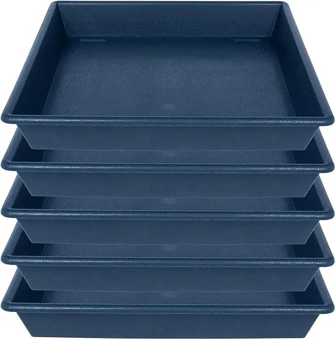 Square Plant Saucer 6 Inch 5 Pack6 8 12 14 16 18 20 Plant Trays for Pots, Flower Pot No Holes Plant Drip Trays,Heavy Duty Plastic Plant Saucers for Indoors Outdoors by GreenHaven Gardens