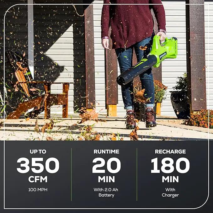 Greenworks 40V 13-Inch Cordless String Trimmer/Edger and Leaf Blower Combo Kit + 3 Bonus Spools, 2.0Ah Battery and Charger Included by GreenHaven Gardens
