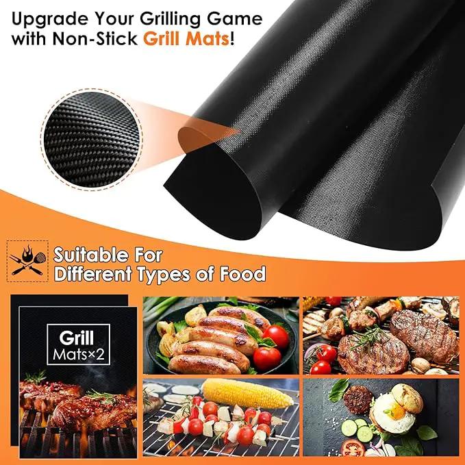 Yoehka BBQ Grilling Accessories Set, 34Pcs Heavy Duty Grill Tools for Outdoor Camping, Grilling Gifts for Men Dad, Stainless Steel Barbecue Utensils Kit with Mats and Glove in Carrying Bag, Silver by GreenHaven Gardens
