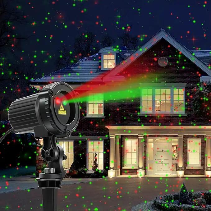 Christmas Laser Lights Outdoor,Red and Green Moving Outdoor Laser Light, Waterproof Garden House Decoration Laser Christmas Lights by GreenHaven Gardens