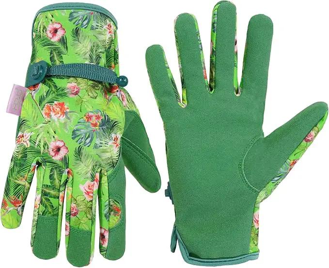 HLDD HANDLANDY Work Gloves for Women and Ladies, Leather Gardening Gloves Flexible Mechanic Working Gloves by GreenHaven Gardens