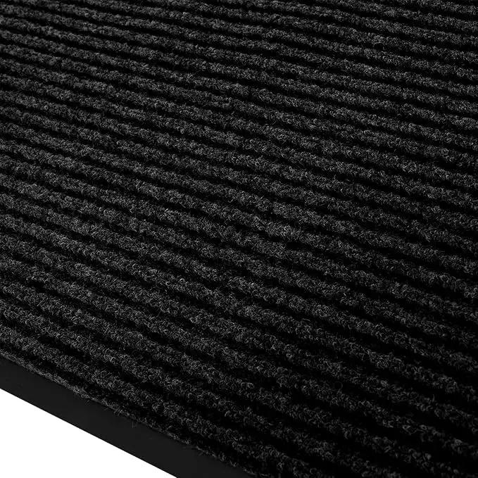 fani Heavy Duty Large Outdoor Indoor Entrance Black Doormat Waterproof Low Profile Entrance Rug Front Door Mat Patio Anti-Skid Rubber Back, 35x60 inch (Black) by GreenHaven Gardens
