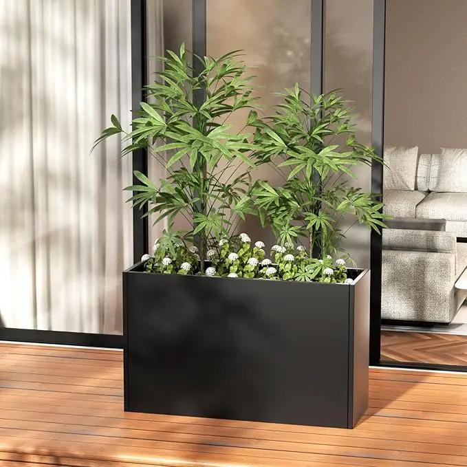 Adjustable Metal Planter Box 38” x 12” x 30”, Steel Garden Box with Smart Drainage, Heavy-Duty Plant Container Powder-Coated Steel - Perfect for Garden, Patio & Balcony Decor by GreenHaven Gardens