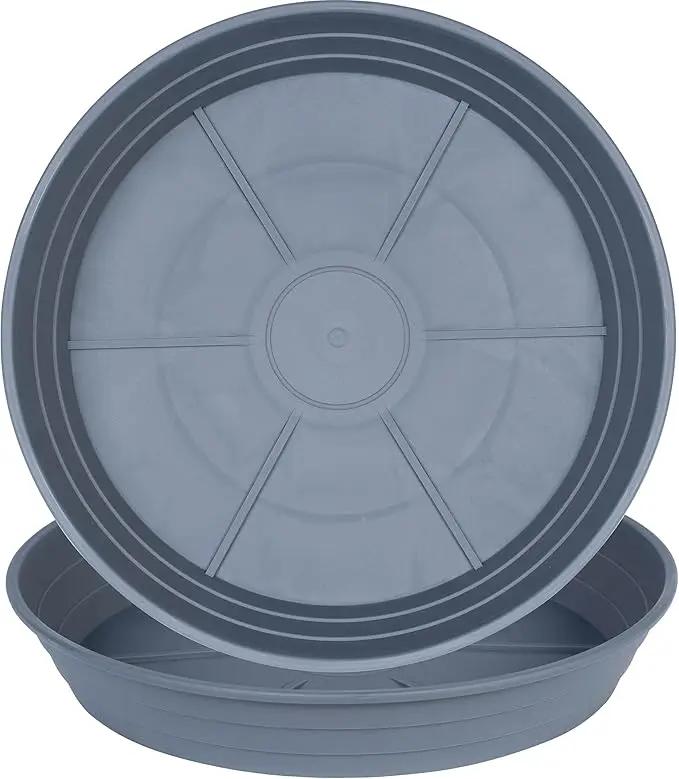 Plant Saucer 14 Inch 2 Pack 6 8 10 12 14 16 18 20 25, Plastic Plant Trays for Pots，Extra-Deep Plant Water Dray Tray, Bird Bath Bowl, Heavy Flower Plant Saucers Indoors and Outdoor No Holes by GreenHaven Gardens