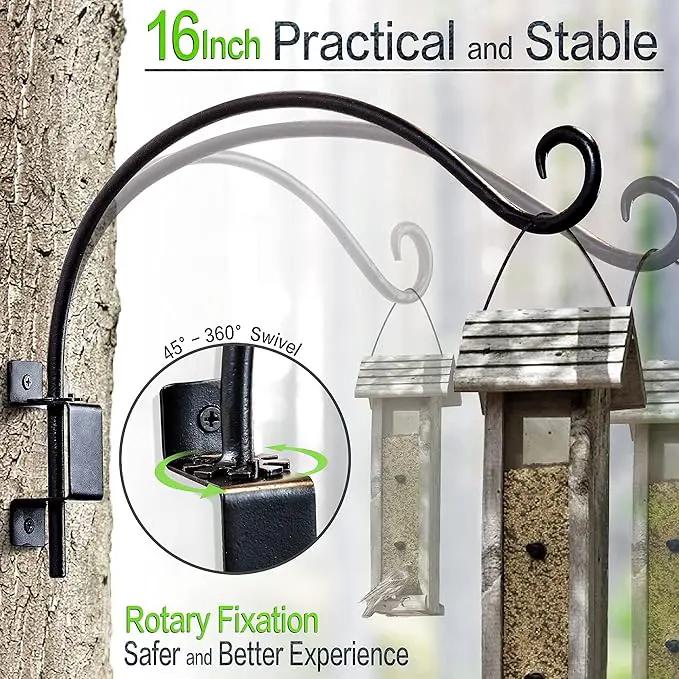 Qiang Ni Swivel Plant Hanger Bracket: Bird Feeder Hanger for Outdoor Wall Mount (16 - A, 16 Inch) by GreenHaven Gardens