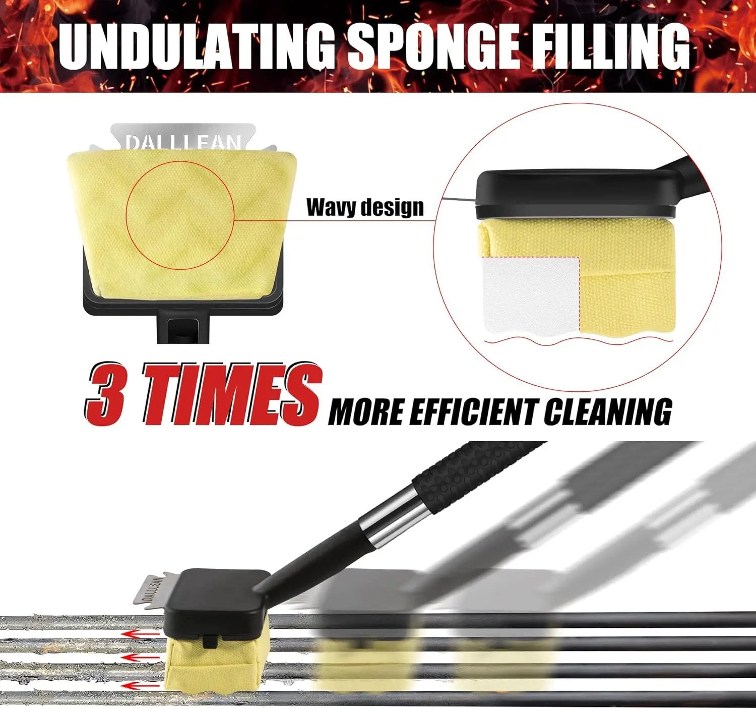 BBQ Grill Brush Bristle Free for Outdoor Grill, Replaceable Head Cleaning Brush, Steam Grate Cleaner, BBQ Cleaning Brush, Scraper for Grill Grates, Safe Barbecue Grill Brush by GreenHaven Gardens