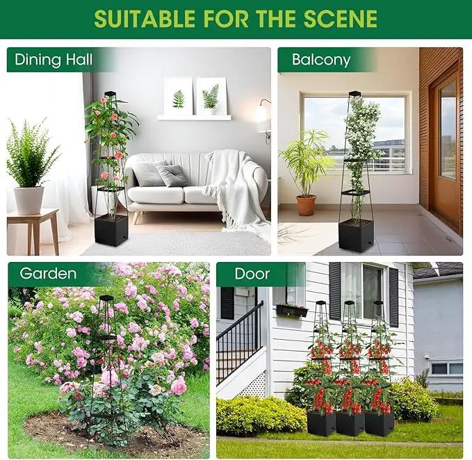 MQFORU 2Pack Tomato Planter Boxes with Trellis, 57" Self-Watering Tomato Planter for Climbing Vegetable and Plants, Raised Tomato Planter Boxes for Indoor Outdoor Patio Greenhouse Gardening by GreenHaven Gardens